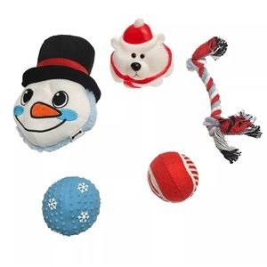 Five piece dog toy set